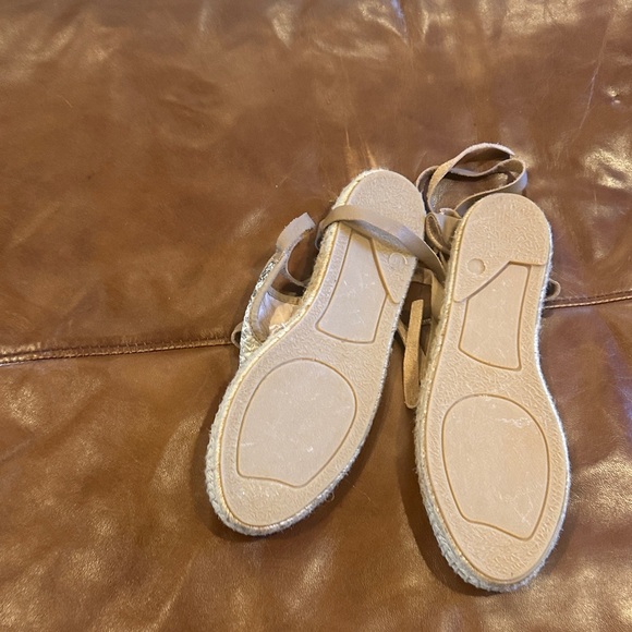 Silver Espadrille Lace-Up Flats - Picture 7 of 10